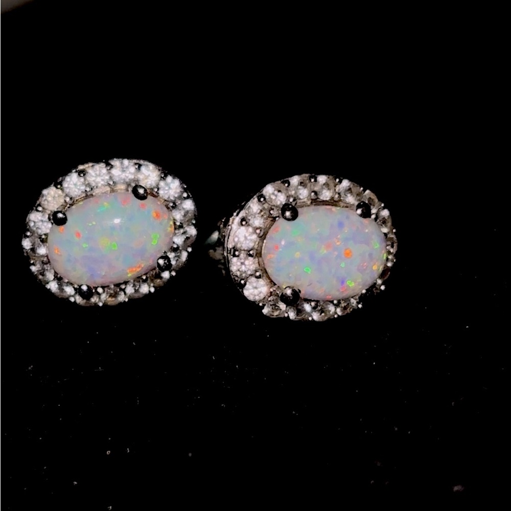 Opal Stud Earrings - image 1